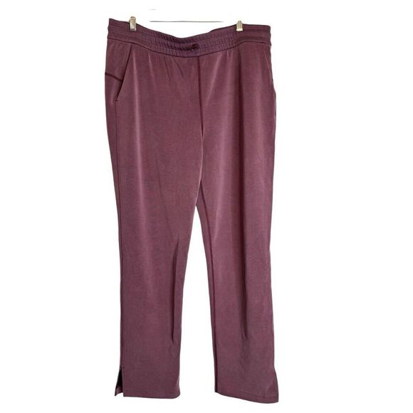 Lululemon Brushed Softstreme Split-Hem High-Rise Pant Red Merlot Size 14 - Picture 2 of 5